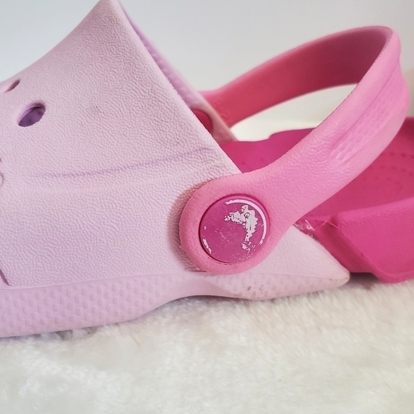 CROCS 2 Toned Pink Baya Classic Clog Child Size 12 - Picture 7 of 13